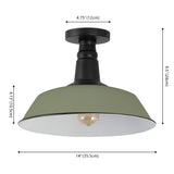 Yasu Classic Industrial Indoor/Outdoor Iron LED Semi Flush Mount