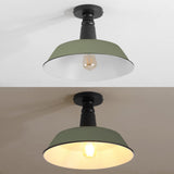Yasu Classic Industrial Indoor/Outdoor Iron LED Semi Flush Mount