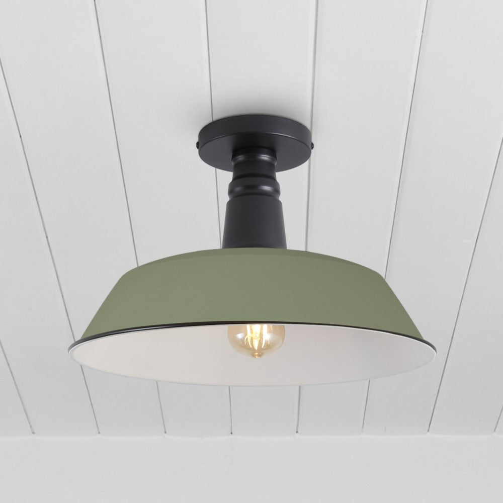 Yasu Classic Industrial Indoor/Outdoor Iron LED Semi Flush Mount