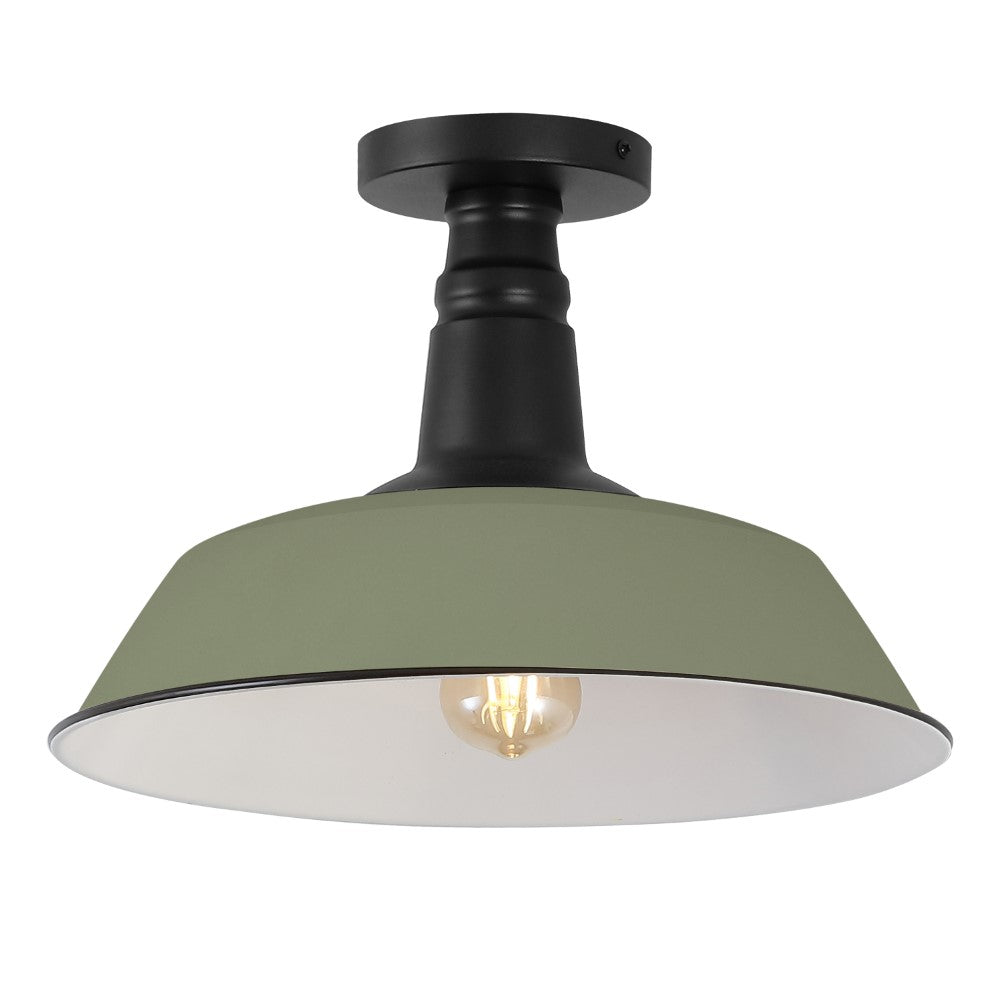 Yasu Classic Industrial Indoor/Outdoor Iron LED Semi Flush Mount