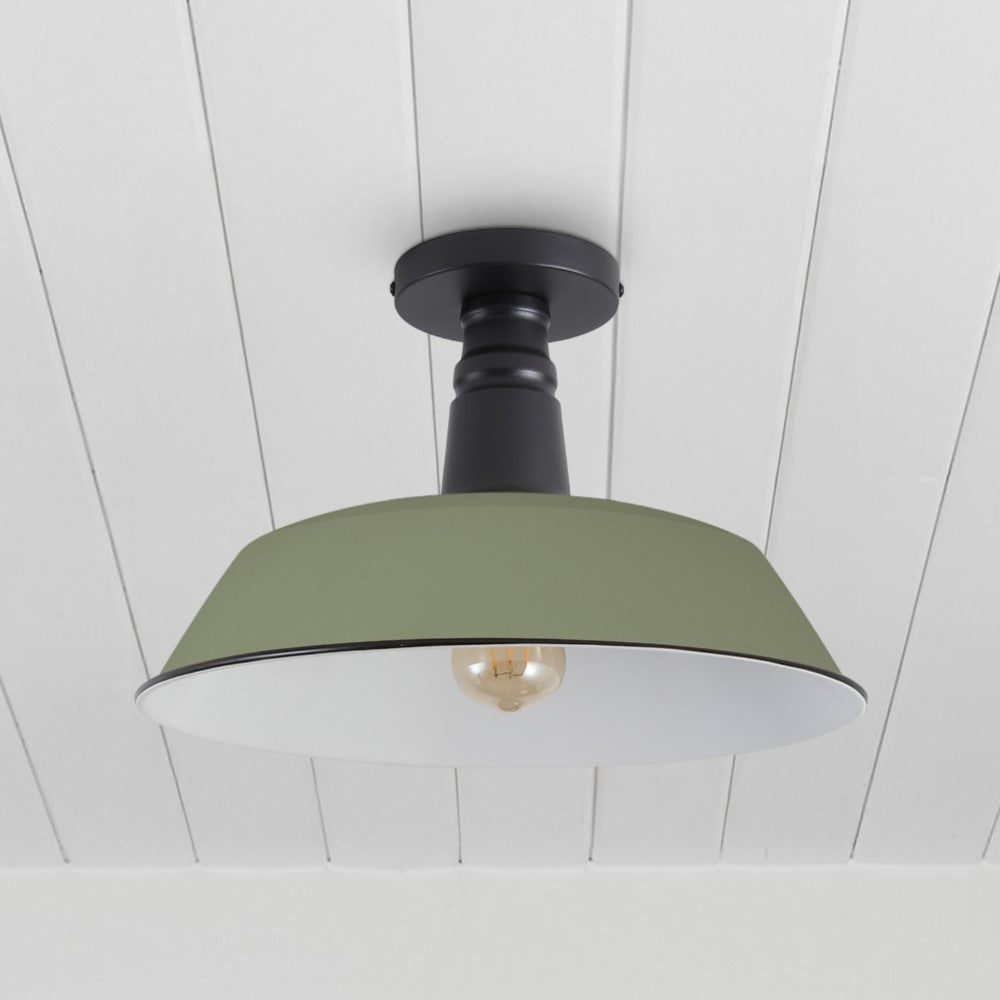 Yasu Classic Industrial Indoor/Outdoor Iron LED Semi Flush Mount