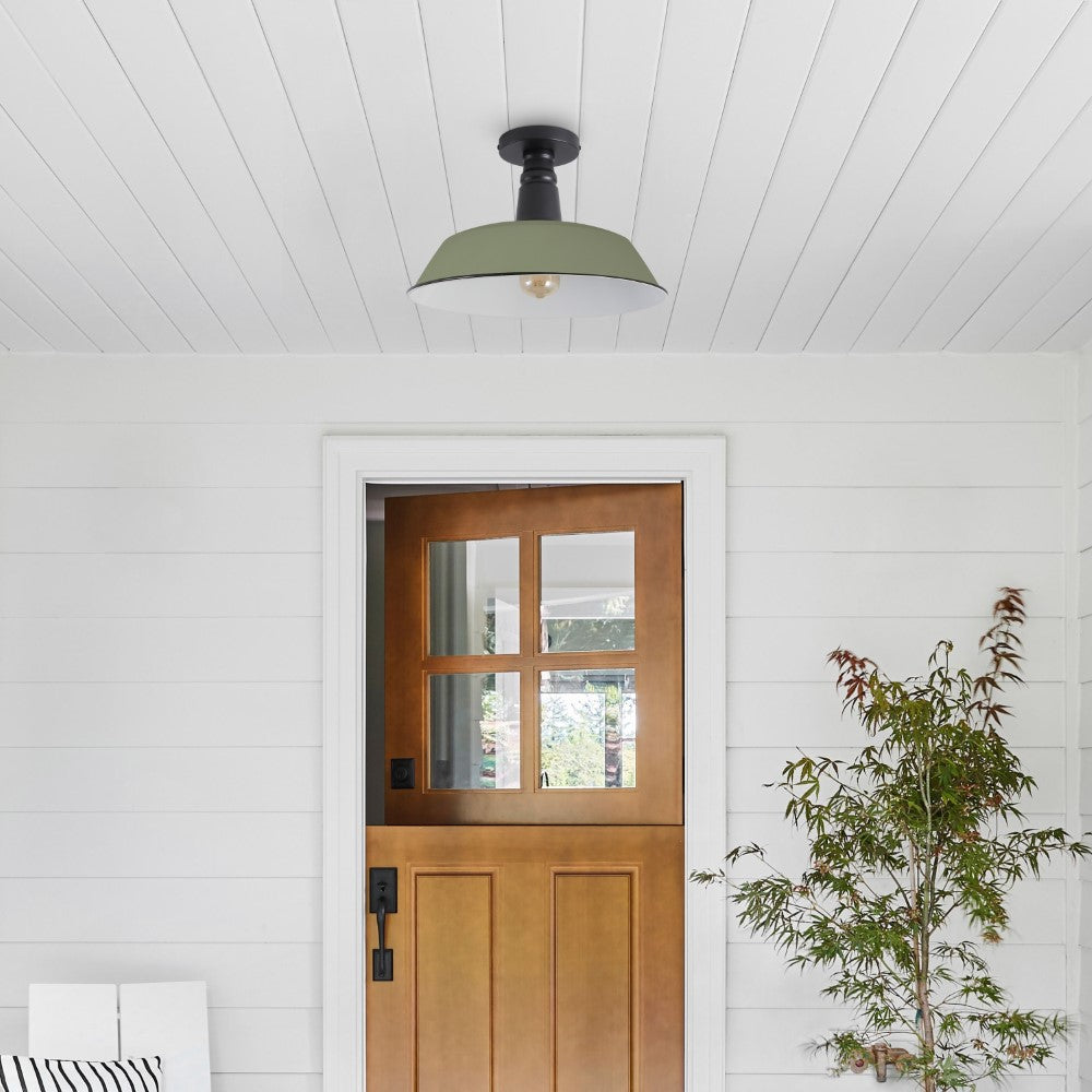 Yasu Classic Industrial Indoor/Outdoor Iron LED Semi Flush Mount