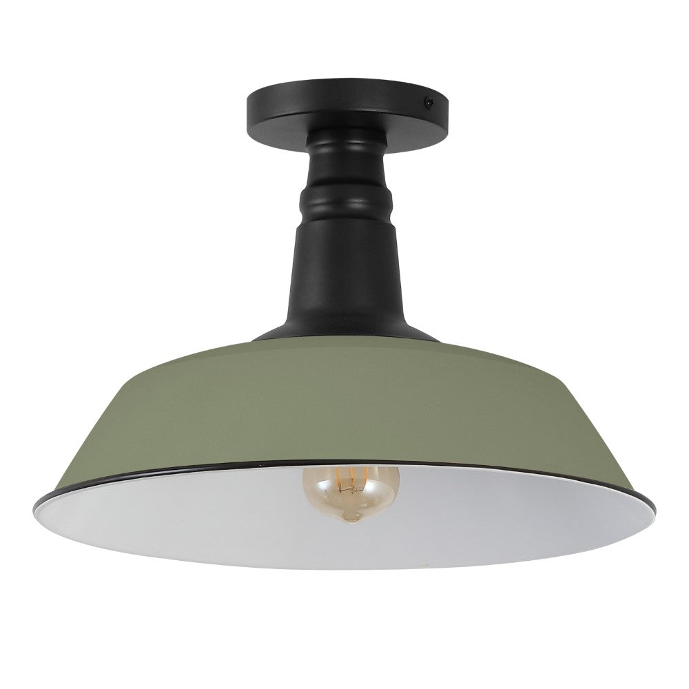 Yasu Classic Industrial Indoor/Outdoor Iron LED Semi Flush Mount