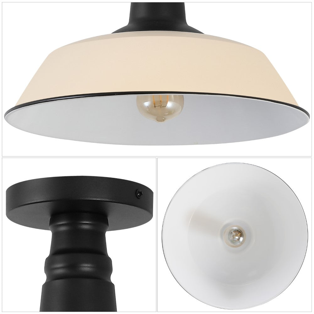 Yasu Classic Industrial Indoor/Outdoor Iron LED Semi Flush Mount
