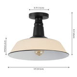Yasu Classic Industrial Indoor/Outdoor Iron LED Semi Flush Mount
