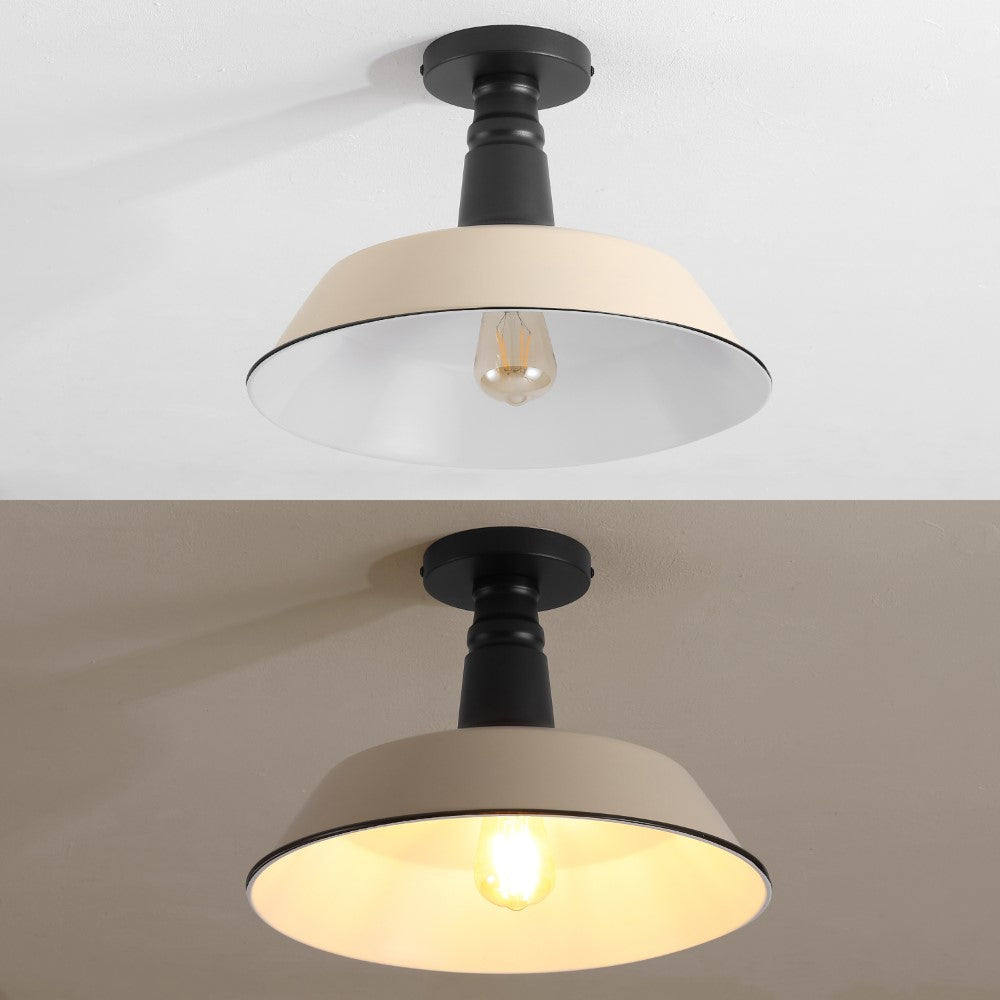 Yasu Classic Industrial Indoor/Outdoor Iron LED Semi Flush Mount