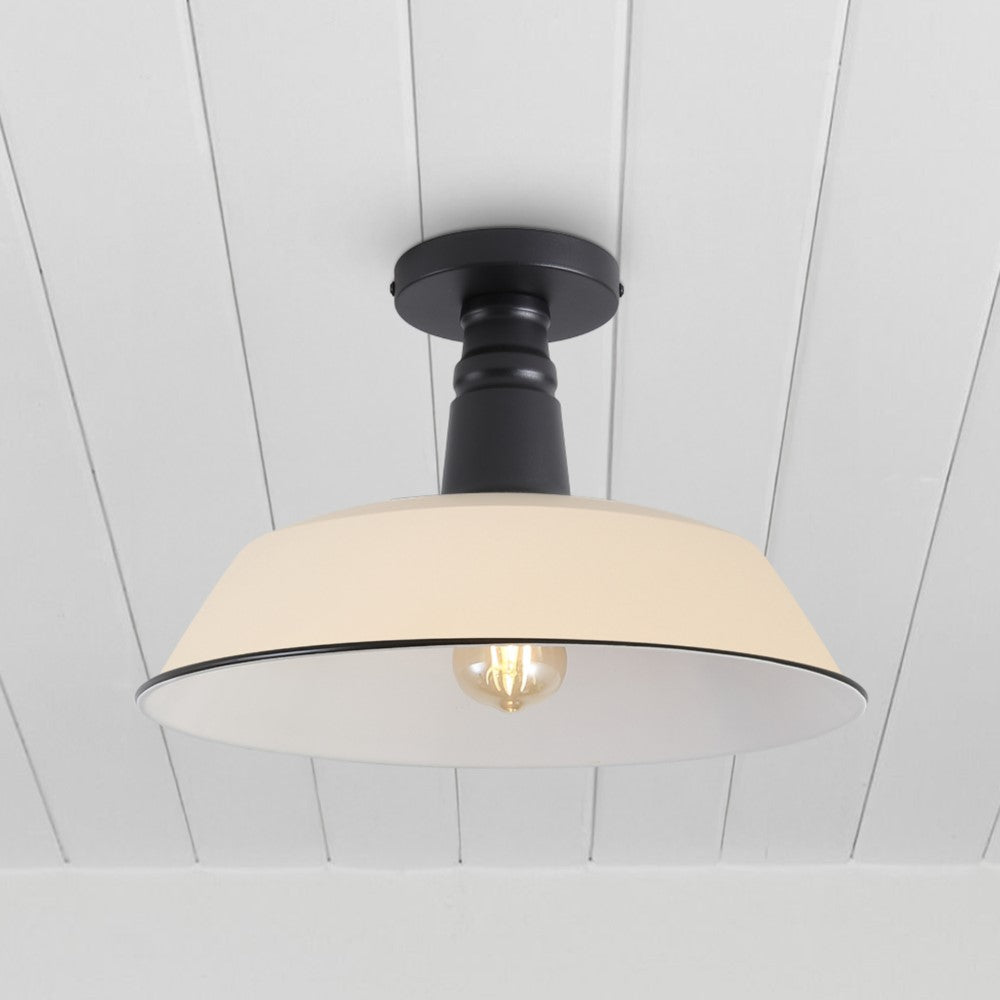 Yasu Classic Industrial Indoor/Outdoor Iron LED Semi Flush Mount