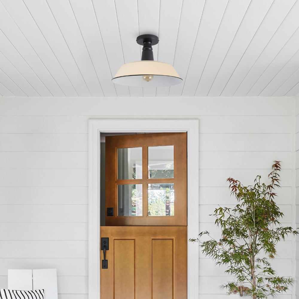 Yasu Classic Industrial Indoor/Outdoor Iron LED Semi Flush Mount