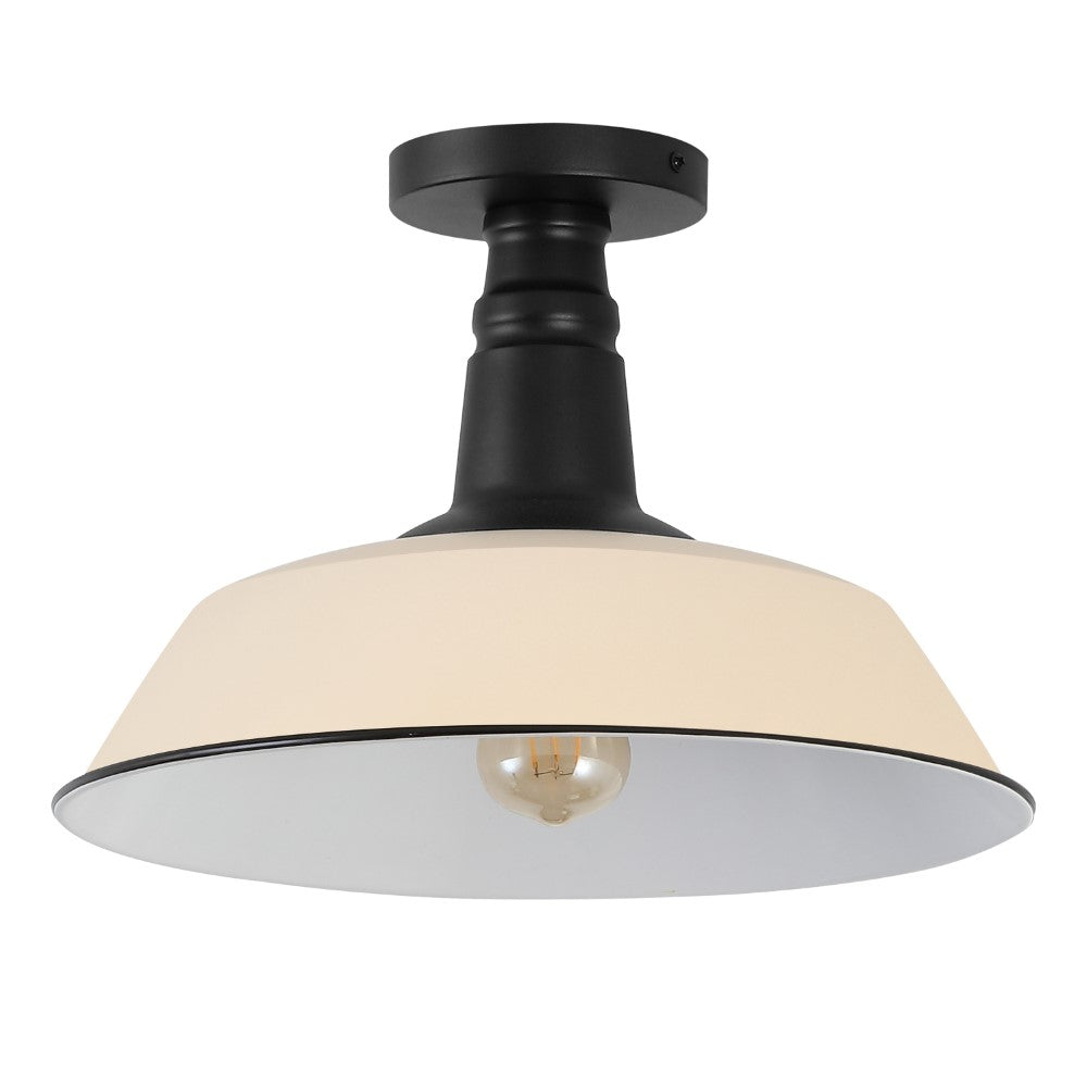 Yasu Classic Industrial Indoor/Outdoor Iron LED Semi Flush Mount