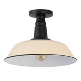 Yasu Classic Industrial Indoor/Outdoor Iron LED Semi Flush Mount