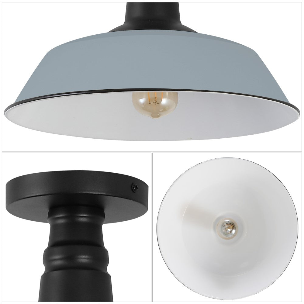 Yasu Classic Industrial Indoor/Outdoor Iron LED Semi Flush Mount