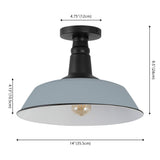 Yasu Classic Industrial Indoor/Outdoor Iron LED Semi Flush Mount