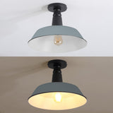 Yasu Classic Industrial Indoor/Outdoor Iron LED Semi Flush Mount