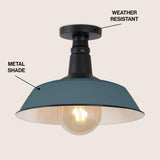 Yasu Classic Industrial Indoor/Outdoor Iron LED Semi Flush Mount
