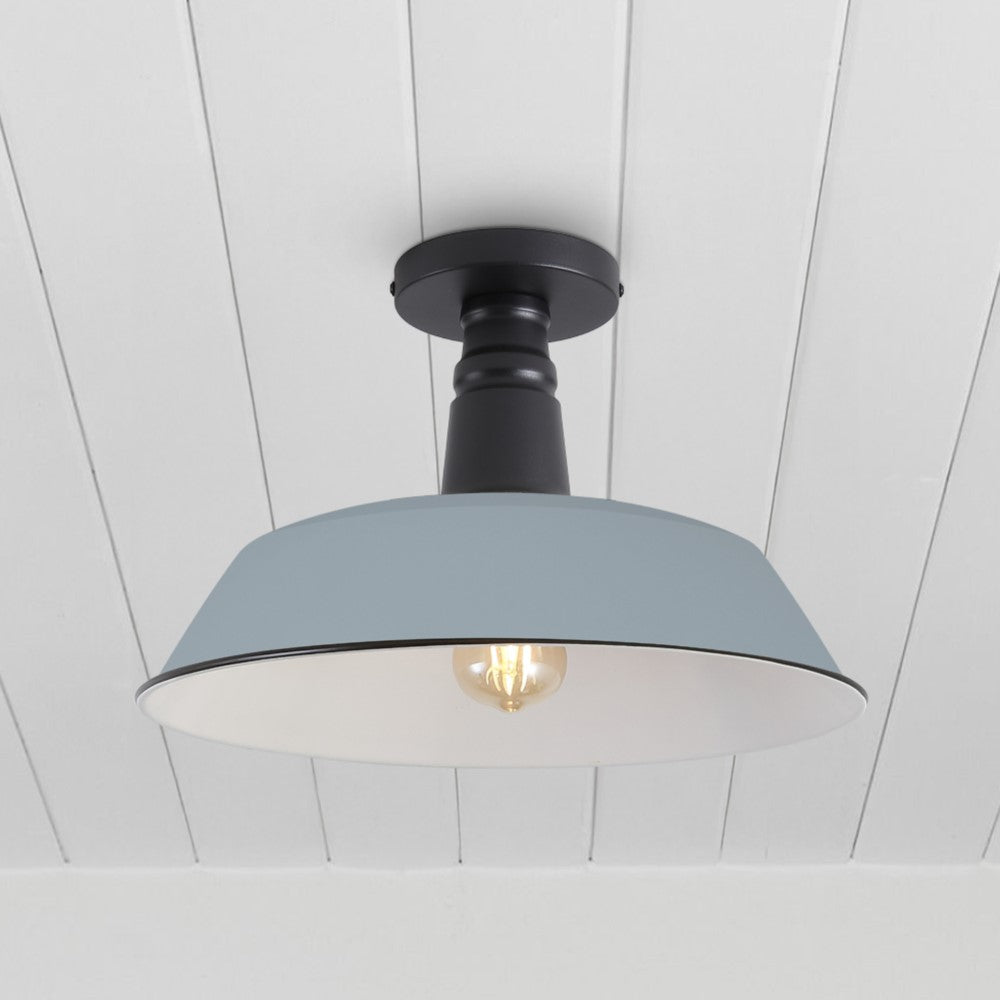 Yasu Classic Industrial Indoor/Outdoor Iron LED Semi Flush Mount
