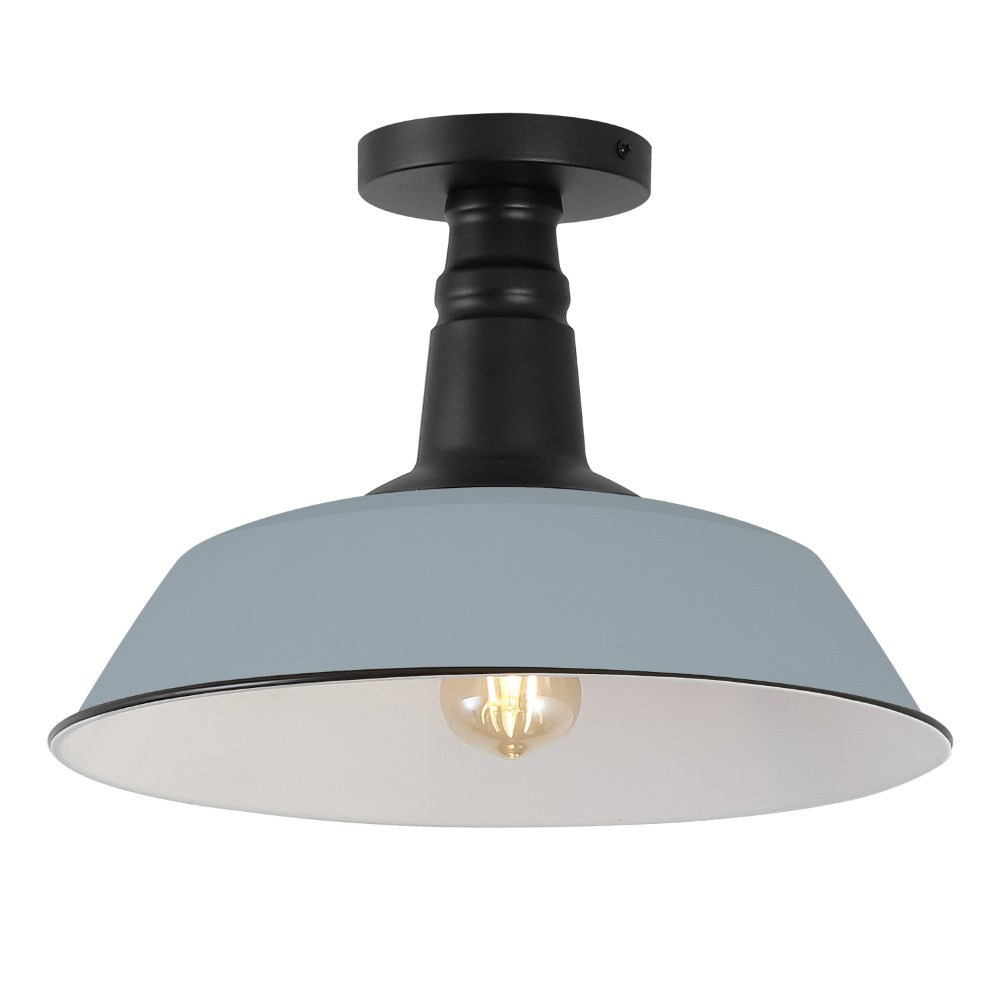 Yasu Classic Industrial Indoor/Outdoor Iron LED Semi Flush Mount