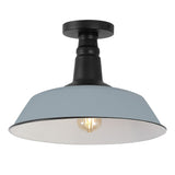 Yasu Classic Industrial Indoor/Outdoor Iron LED Semi Flush Mount