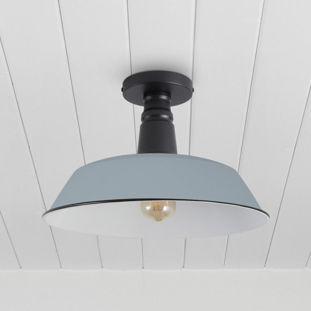 Yasu Classic Industrial Indoor/Outdoor Iron LED Semi Flush Mount