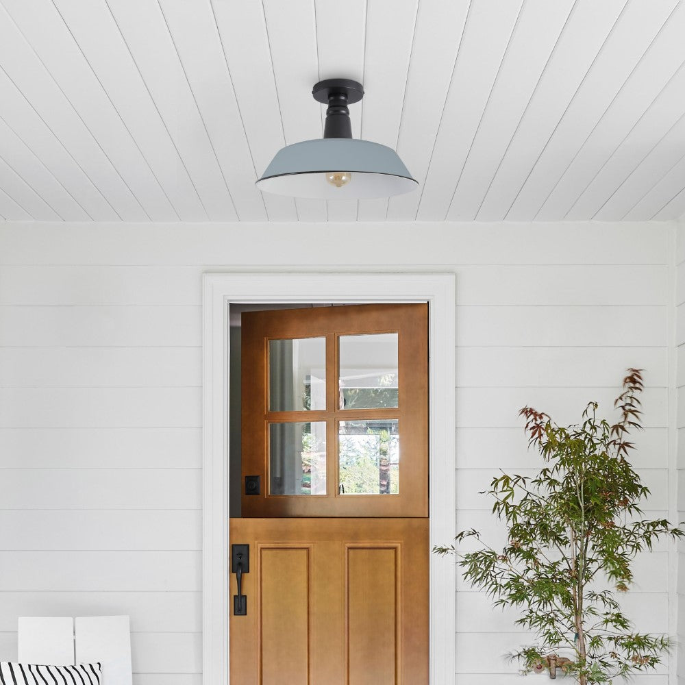 Yasu Classic Industrial Indoor/Outdoor Iron LED Semi Flush Mount