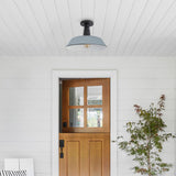 Yasu Classic Industrial Indoor/Outdoor Iron LED Semi Flush Mount
