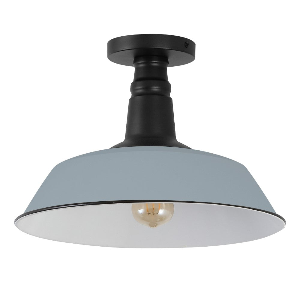 Yasu Classic Industrial Indoor/Outdoor Iron LED Semi Flush Mount