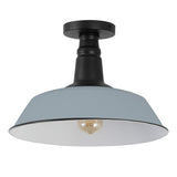 Yasu Classic Industrial Indoor/Outdoor Iron LED Semi Flush Mount