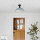Yasu Classic Industrial Indoor/Outdoor Iron LED Semi Flush Mount