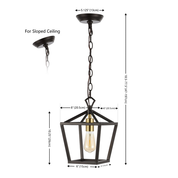 Dimension Image Oil Rubbed Bronze/Brass Gold / 1 Light