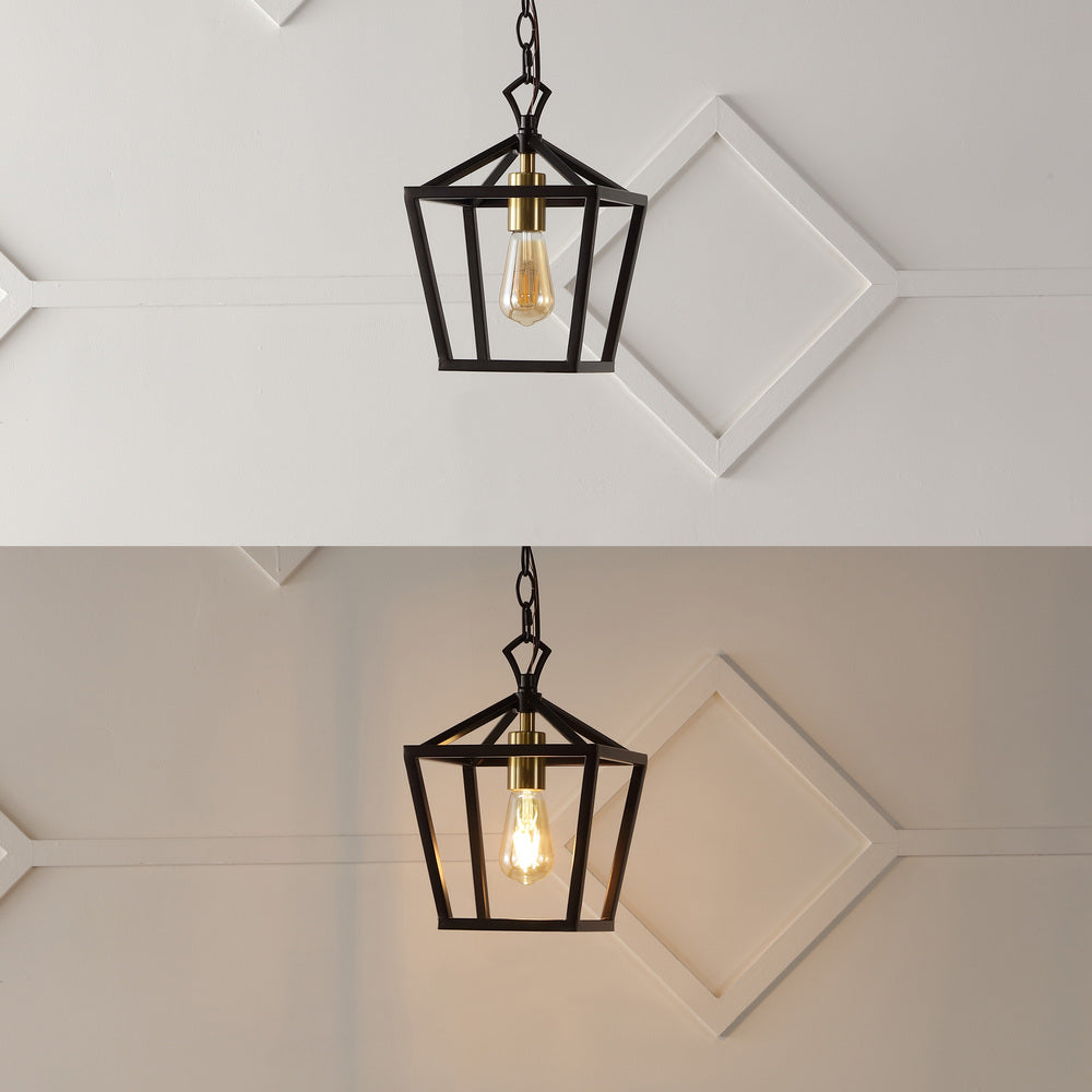 Pagoda 8" Vintage Farmhouse Iron Chain Pagoda LED Pendant