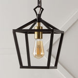 Pagoda 8" Vintage Farmhouse Iron Chain Pagoda LED Pendant
