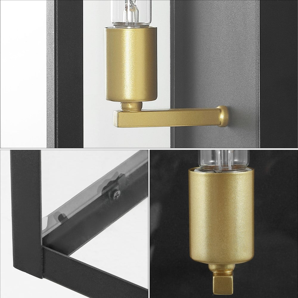 Berlin 20" Modern Industrial Indoor/Outdoor Rectangular Iron/Glass LED Outdoor Lantern
