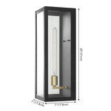Berlin 20" Modern Industrial Indoor/Outdoor Rectangular Iron/Glass LED Outdoor Lantern