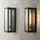 Berlin 20" Modern Industrial Indoor/Outdoor Rectangular Iron/Glass LED Outdoor Lantern