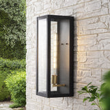 Berlin 20" Modern Industrial Indoor/Outdoor Rectangular Iron/Glass LED Outdoor Lantern