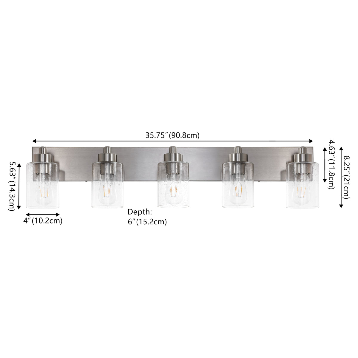 Margaret Seeded Glass/Iron Modern Contemporary LED Vanity Light