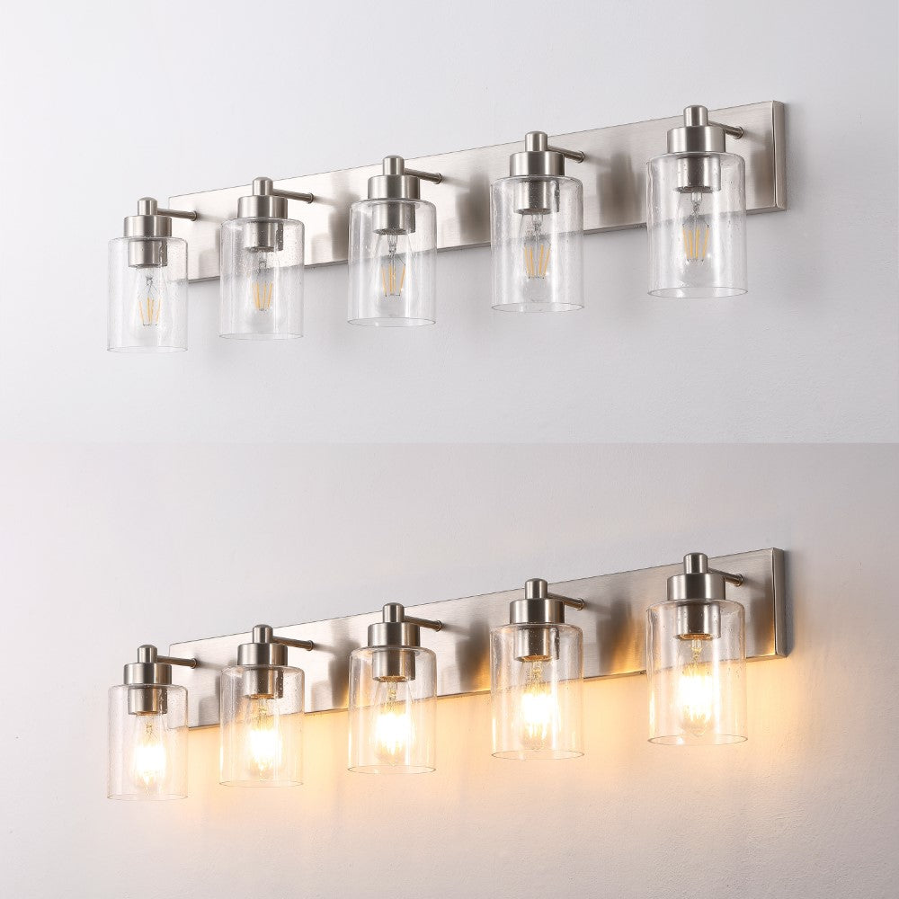 Margaret Seeded Glass/Iron Modern Contemporary LED Vanity Light