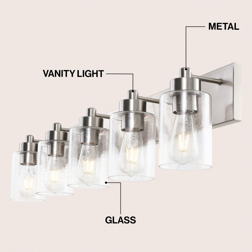 Margaret Seeded Glass/Iron Modern Contemporary LED Vanity Light