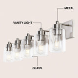Margaret Seeded Glass/Iron Modern Contemporary LED Vanity Light