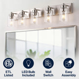 Margaret Seeded Glass/Iron Modern Contemporary LED Vanity Light
