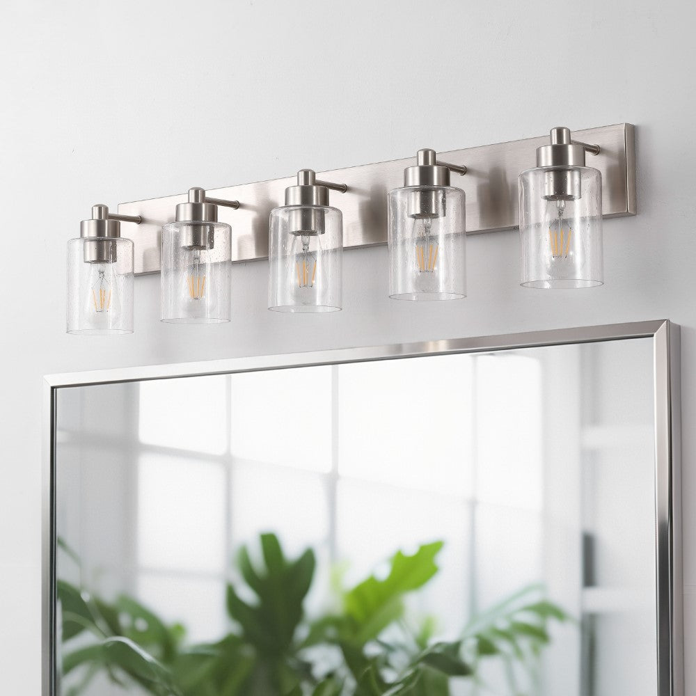 Margaret Seeded Glass/Iron Modern Contemporary LED Vanity Light