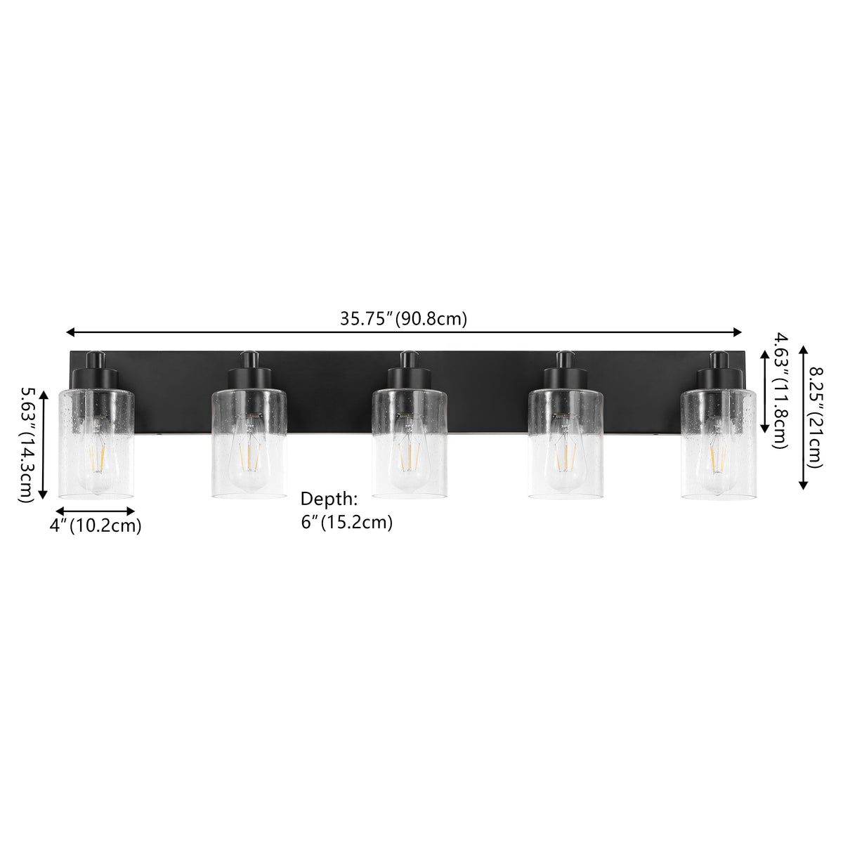 Margaret Seeded Glass/Iron Modern Contemporary LED Vanity Light