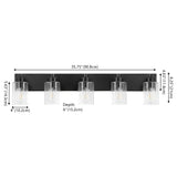 Margaret Seeded Glass/Iron Modern Contemporary LED Vanity Light