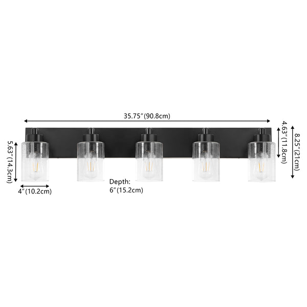 Dimension Image Black / 5 Light