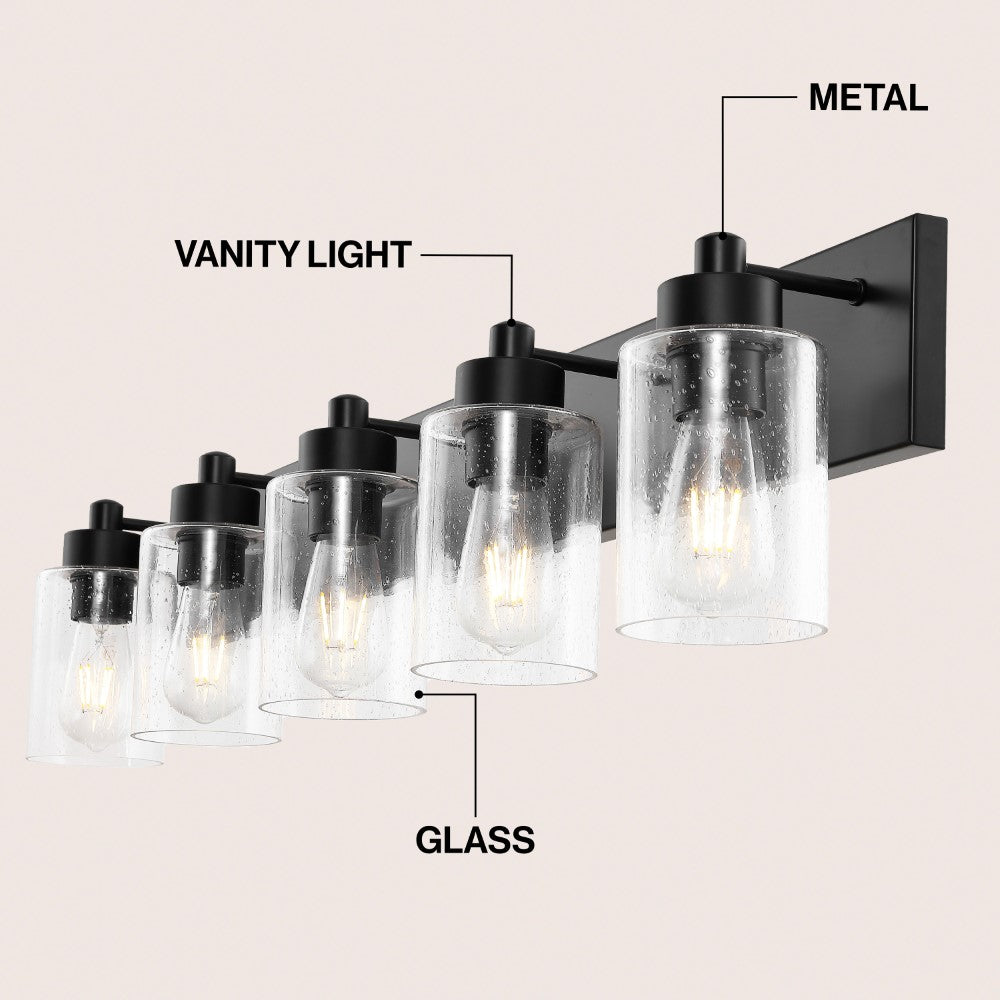 Margaret Seeded Glass/Iron Modern Contemporary LED Vanity Light