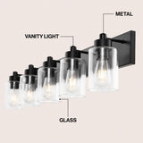 Margaret Seeded Glass/Iron Modern Contemporary LED Vanity Light