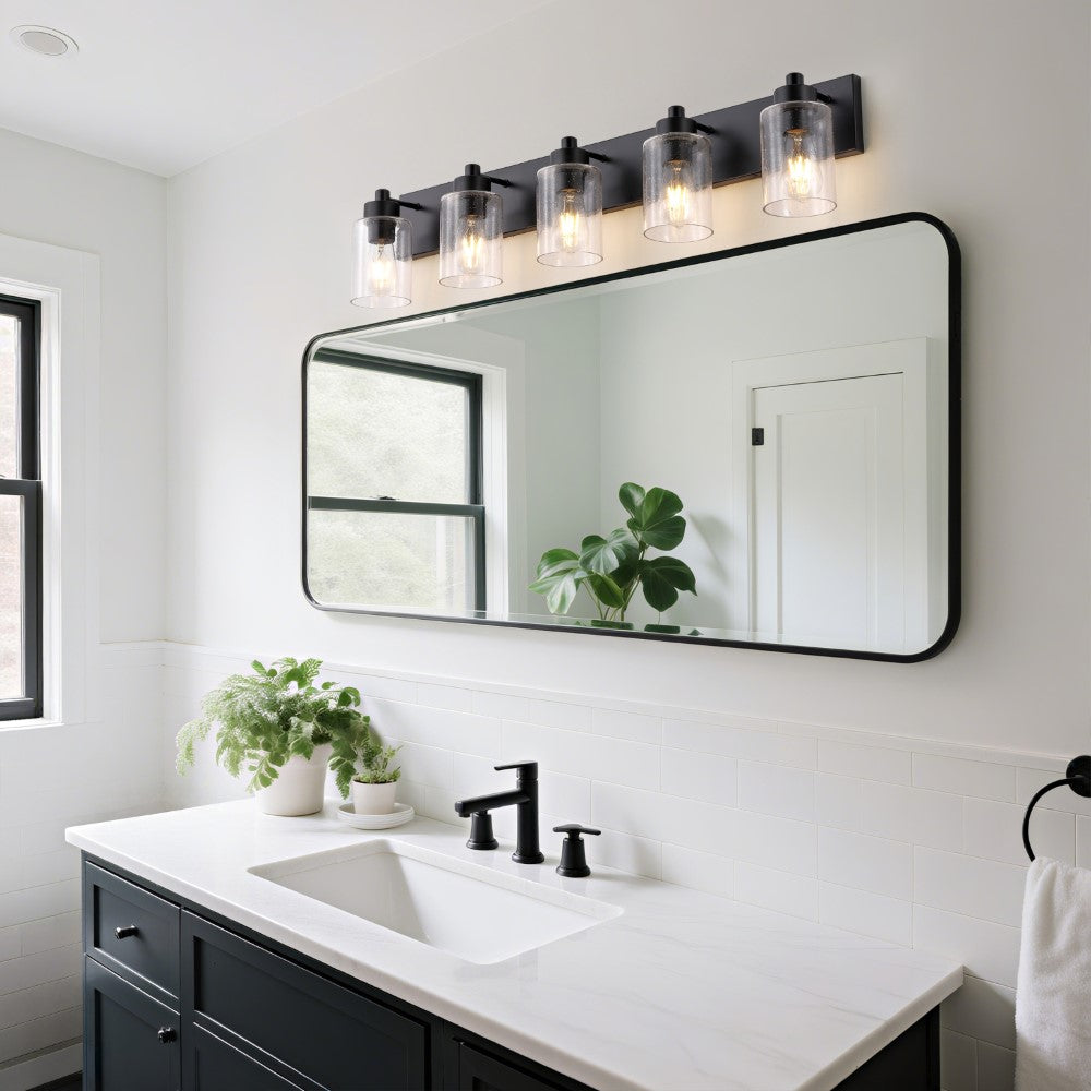 Margaret Seeded Glass/Iron Modern Contemporary LED Vanity Light