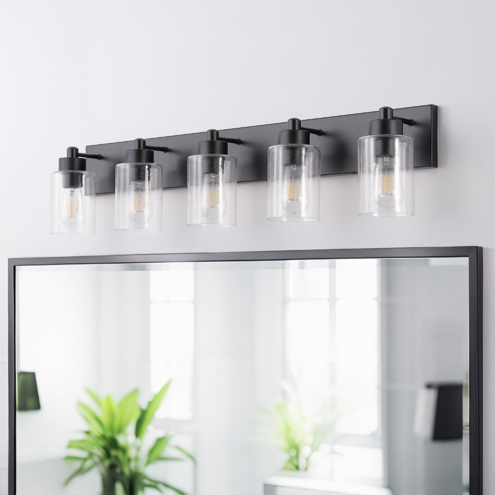 Margaret Seeded Glass/Iron Modern Contemporary LED Vanity Light