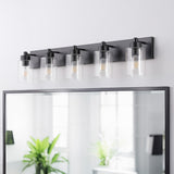 Margaret Seeded Glass/Iron Modern Contemporary LED Vanity Light