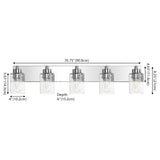 Margaret Seeded Glass/Iron Modern Contemporary LED Vanity Light
