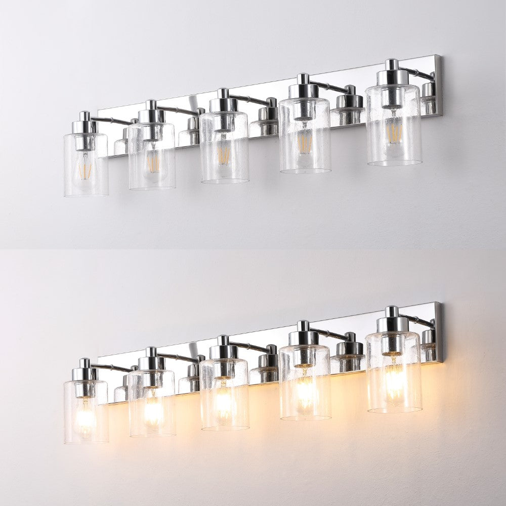 Margaret Seeded Glass/Iron Modern Contemporary LED Vanity Light